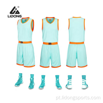 Design de camisa de basquete mais recente de homens impressos personalizados